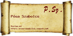 Pósa Szabolcs névjegykártya