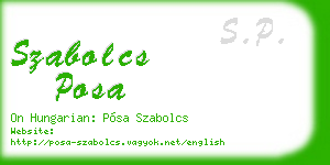 szabolcs posa business card